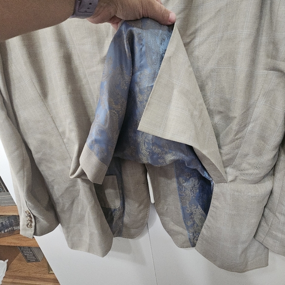 Steve Harvey Collection Beige Suit Jacket - Picture 10 of 14